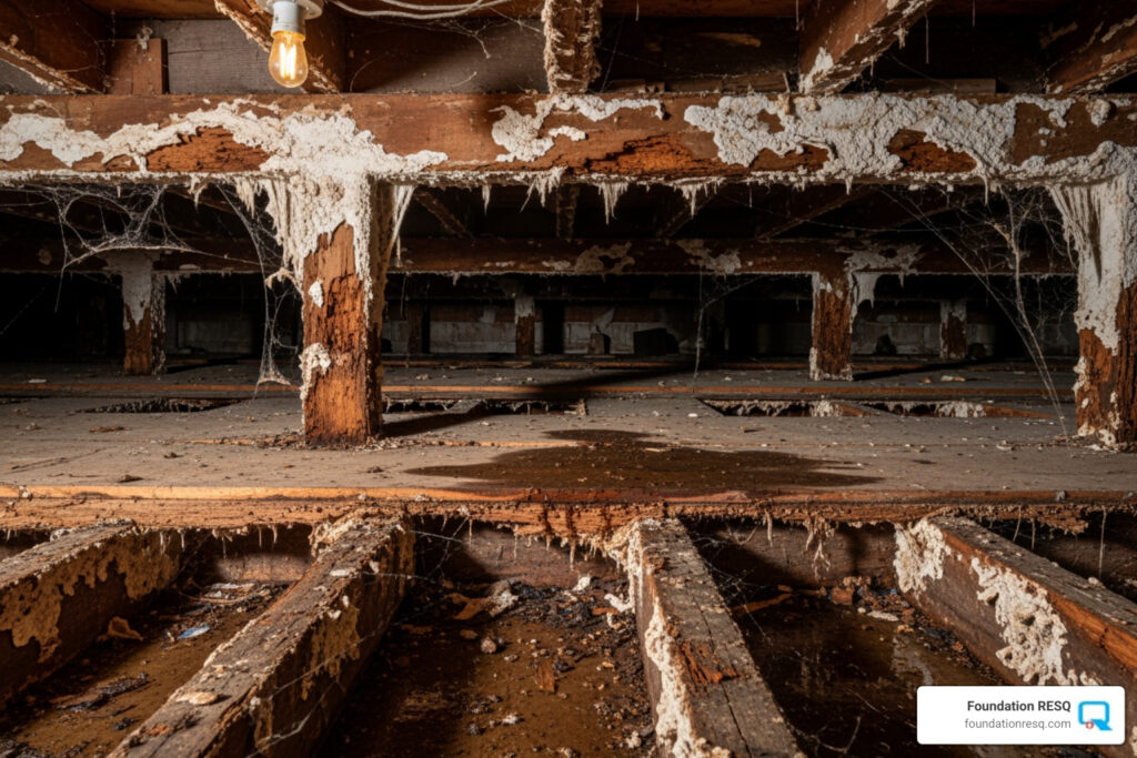 Crawl space wood rot