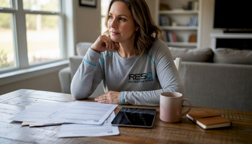 Homeowner reviewing contractor credentials