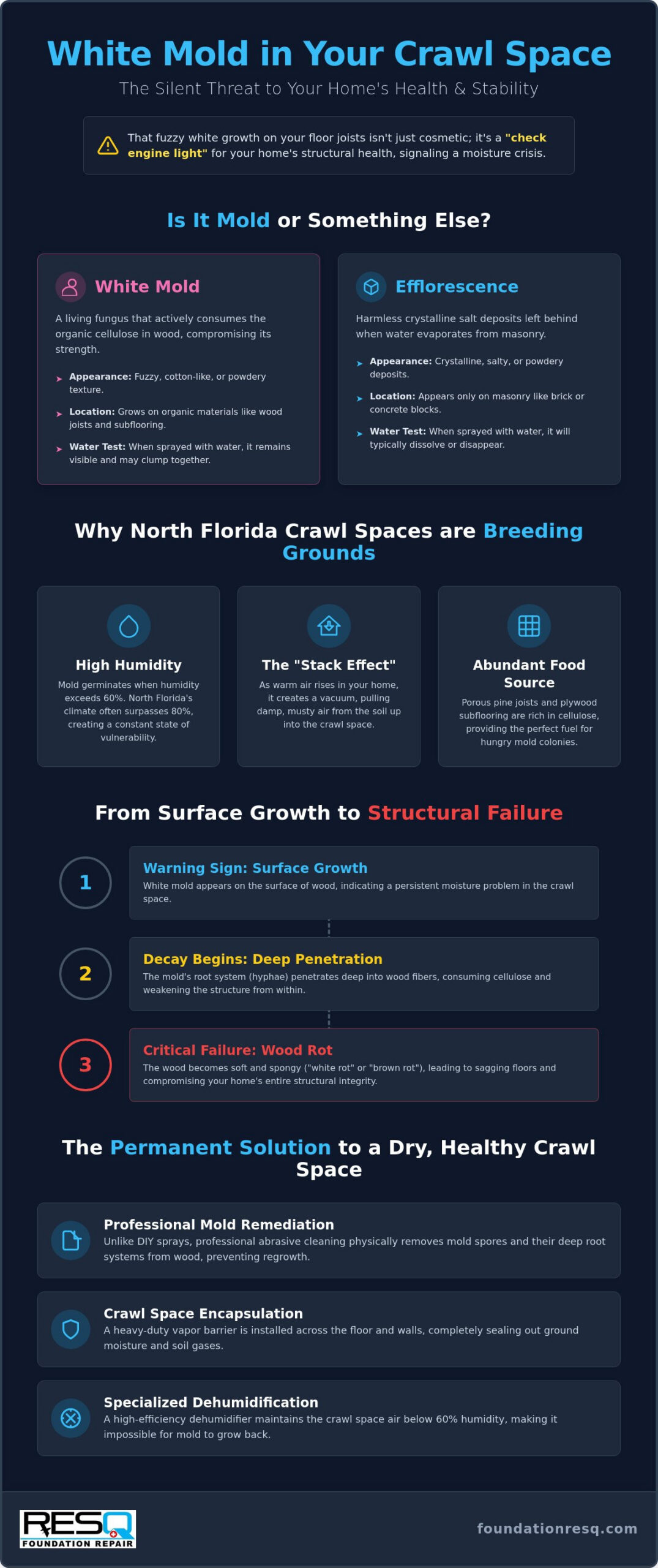 White Mold on Wood in Crawl Space: Identification, Risks, and Solutions for 2026
