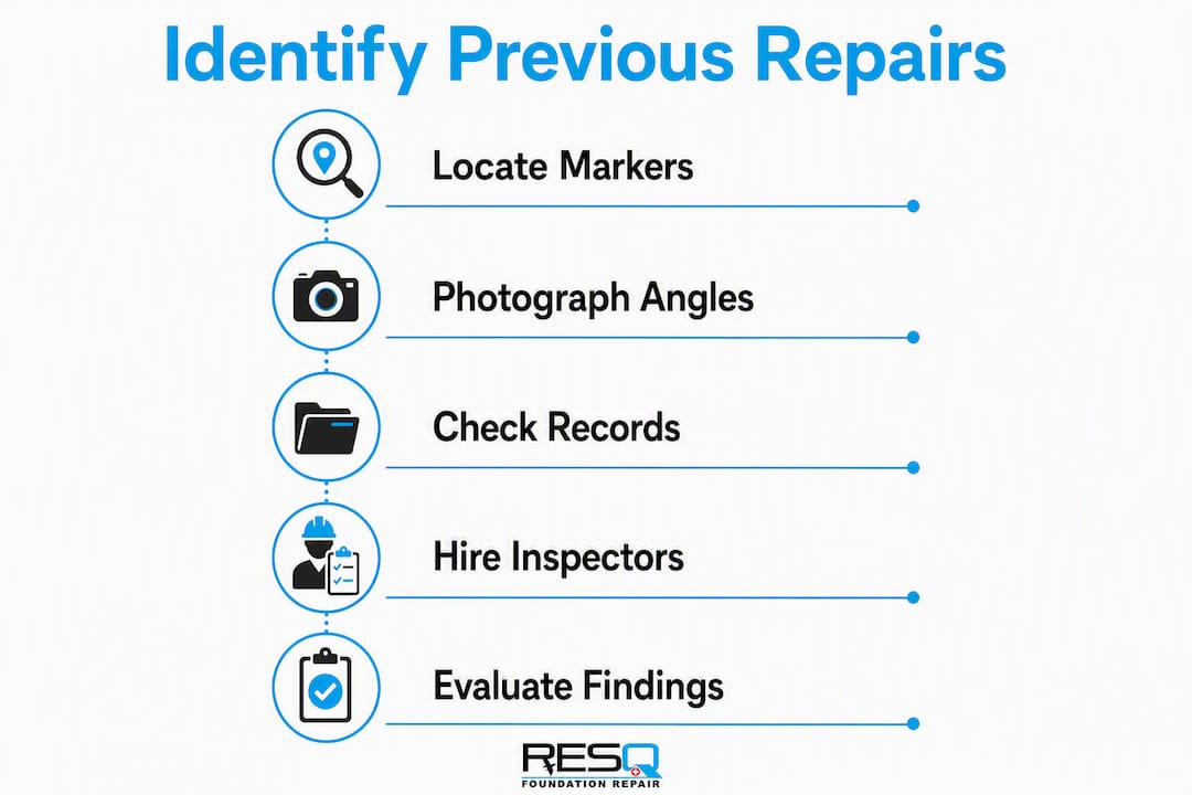 Infographic showing steps to identify previous home repairs