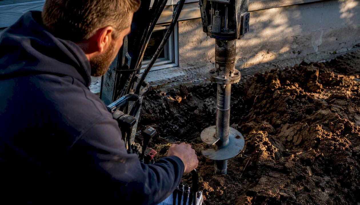 Hydraulic motor installing helical pier