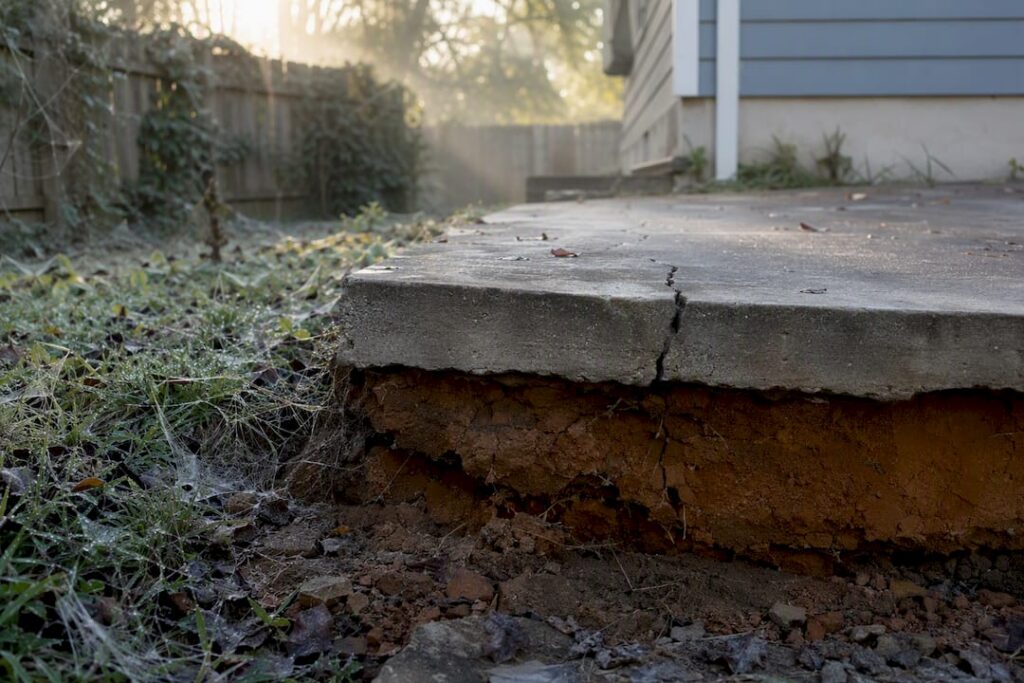 Cracked foundation on expansive clay soil