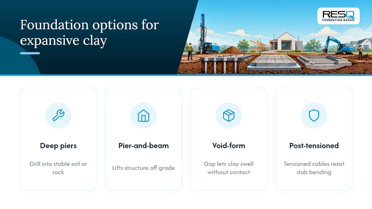 Comparison of foundation types for expansive clay