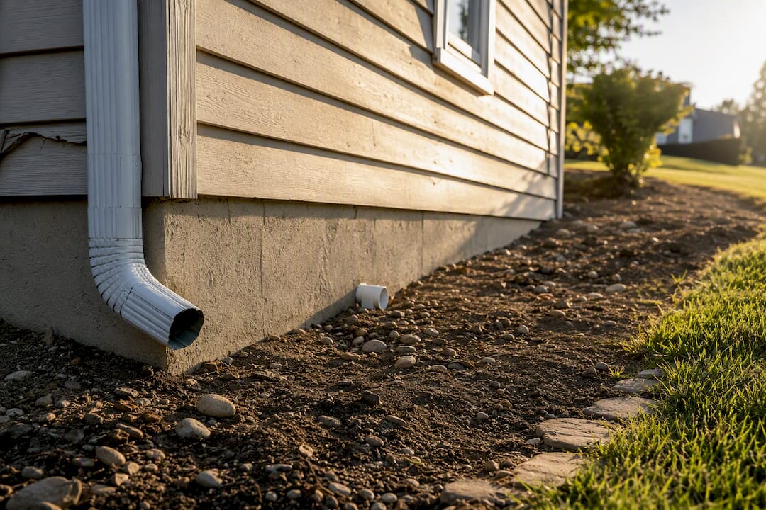 Home drainage system preventing foundation problems