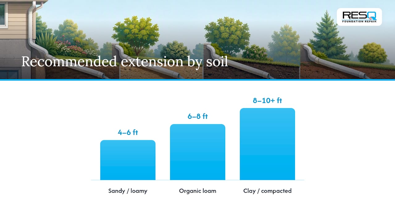 Recommended extension distances by soil type