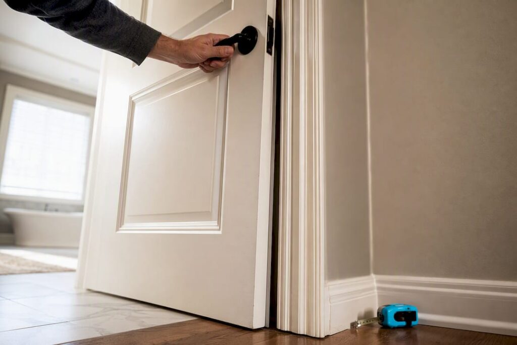 Door binding against a distorted frame